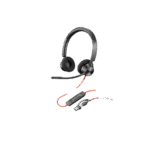 Poly Blackwire 3320 Stereo USB-C Headset + USB-C/A Adapter – Professional Wired Headset for Clear Business Communication