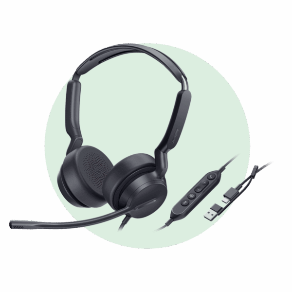 Yealink UH42 Dual Teams USB-C/A Headset | Noise Cancelling USB Headset for Microsoft Teams